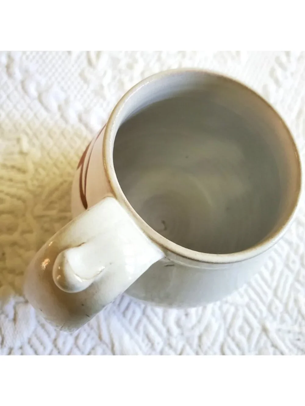 NOS Vtg Signed Pottery Mug Seagull Sunset Oregon Mug Stoneware Cup Rustic Travel